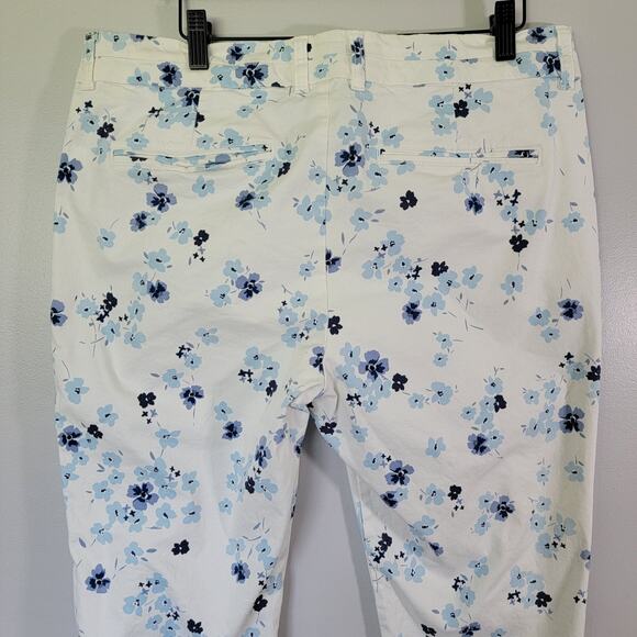 Gap Khakis Floral Capri Crop Pants Womens 12 Regular Slim City Preppy Feminine - Picture 4 of 16